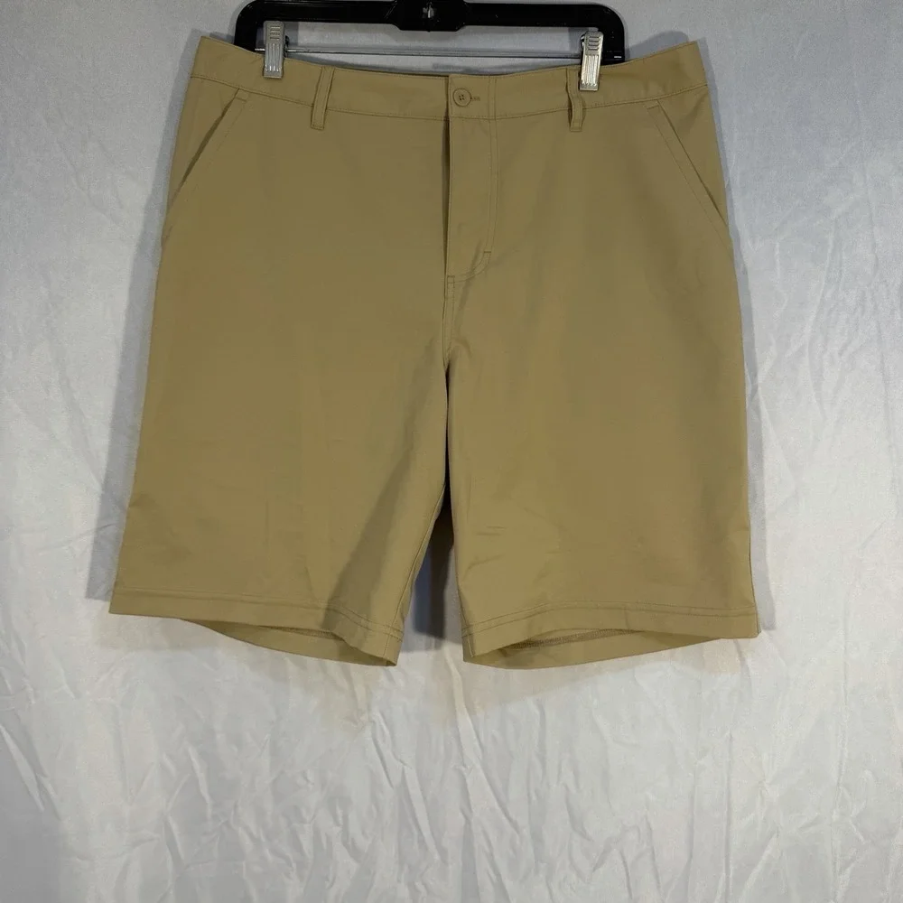 Men's Khaki Chino Athletic Golf Shorts‎ Tan Size FITS True 36 Waist Champion